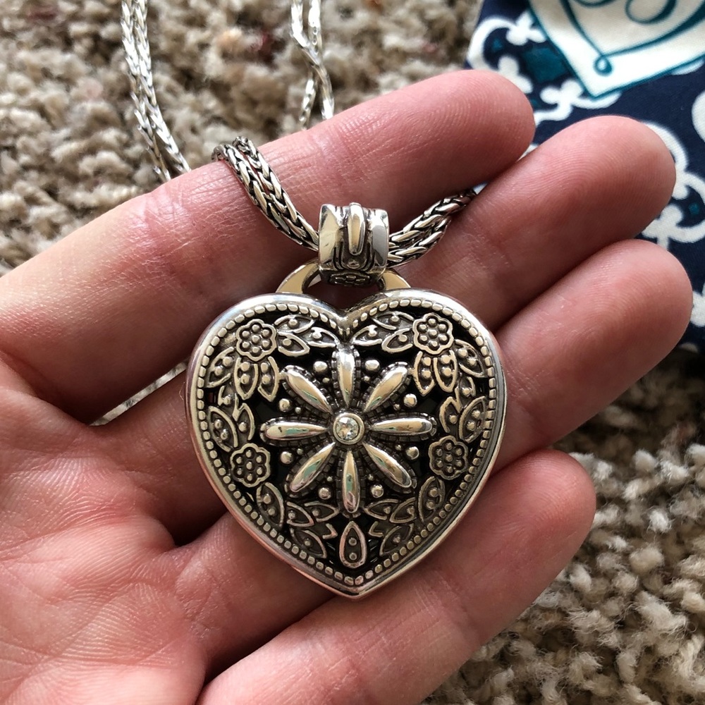 Brighton floral heart locket necklace